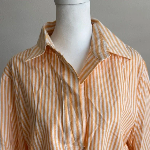 Chic Striped Peach and White Tunic - Picture 2 of 12